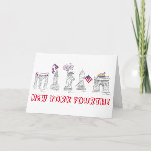 New York Fourth Patriotic July 4th NYC Landmarks Card
