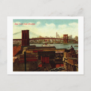 New York from Brooklyn, Vintage Postcard