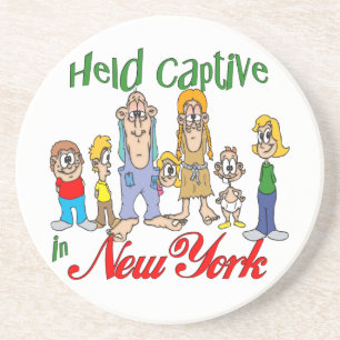 New York Funny Trailer Park Sandstone Coaster