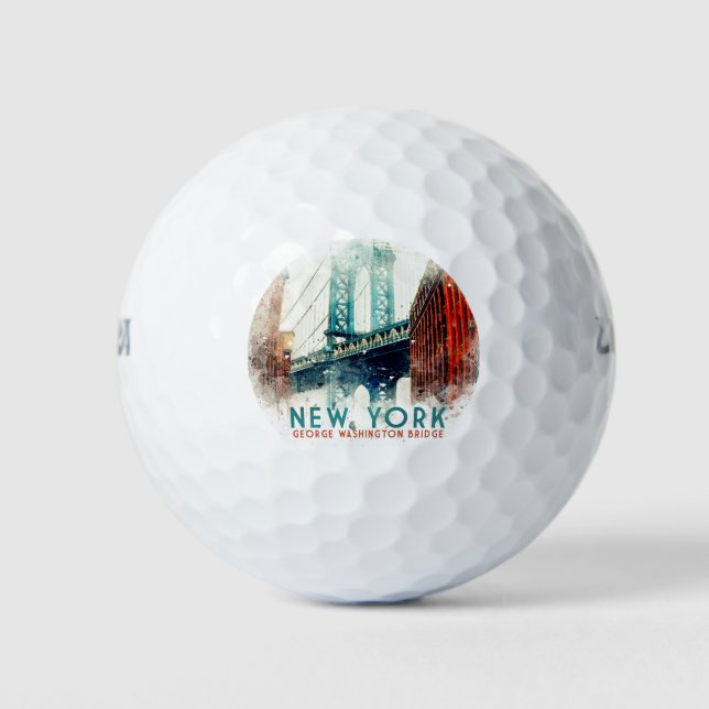 New York, George Washington Bridge, Golf Balls (Front)