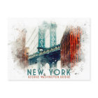 New York George Washington Bridge Retro Travel