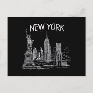 New York Gifts for Men Women NY City Vintage Urban Holiday Postcard