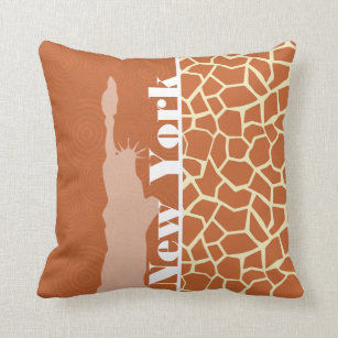 New York; Giraffe; Animal Print Cushion