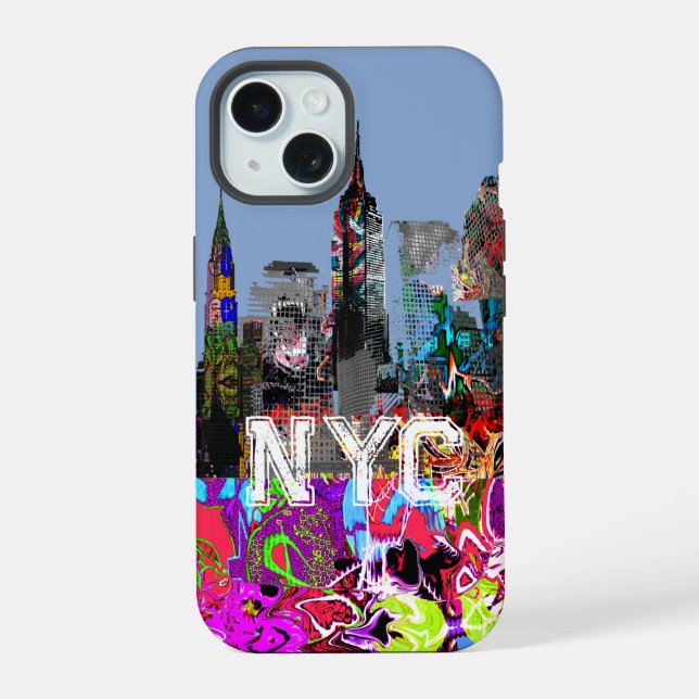New York graffiti iPhone 15 Case (Back)