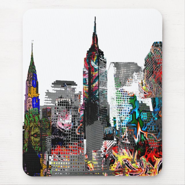 New York graffiti skyline Mouse Mat (Front)