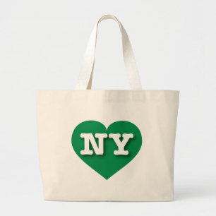 New York Green Heart - I love NY Large Tote Bag
