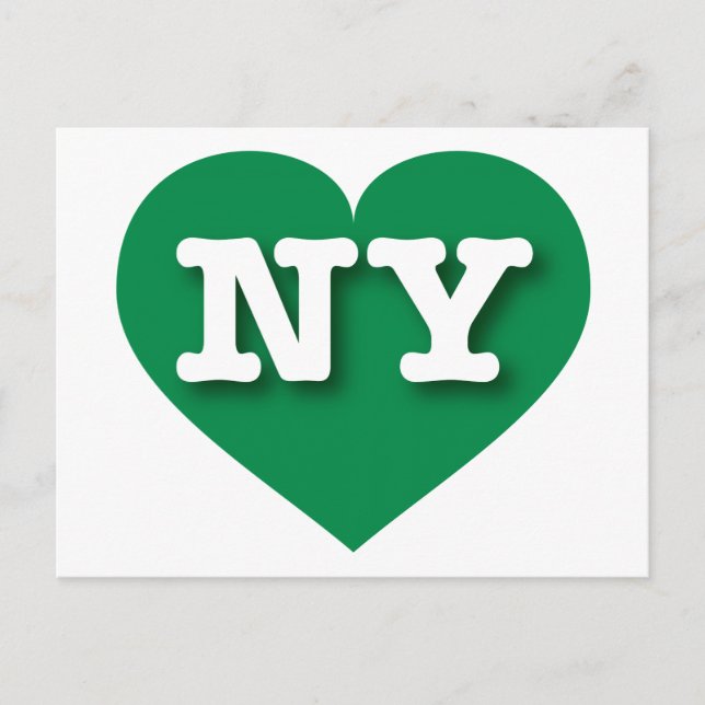New York Green Heart - I love NY Postcard (Front)