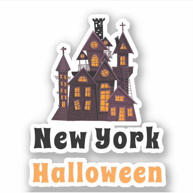 New York Halloween Haunted House Sticker (Front)