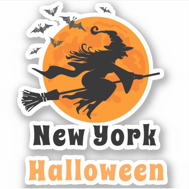 New York Halloween Witch Sticker (Front)