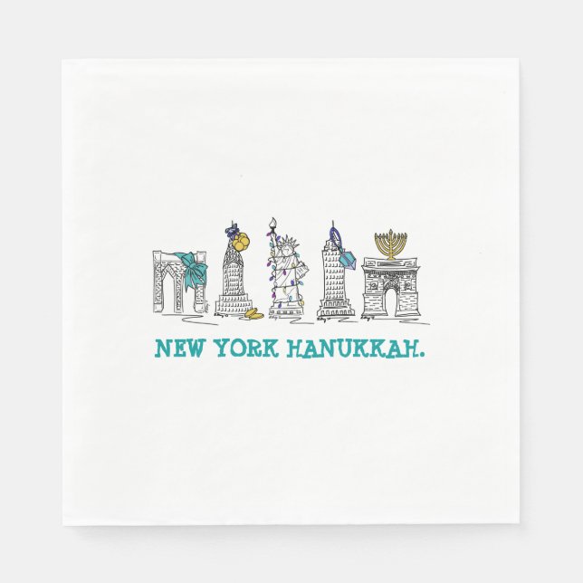 New York Hanukkah Chanukah NYC Jewish Holidays Napkin (Front)