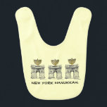 New York Hanukkah Chanukah NYC Menorah Candles Bib<br><div class="desc">Bib features an original marker illustration of a classic NYC landmark "dressed up" for the holidays!

Don't see what you're looking for? Need help with customisation? Contact this designer to have something created just for you.</div>