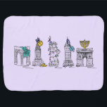 New York Hanukkah NYC Chanukah Buildings Holiday Baby Blanket<br><div class="desc">Features an original pen-and-ink illustration of various New York City landmarks "dressed up" for the Hanukkah holiday season!

Don't see what you're looking for? Need help with customisation? Contact Rebecca to have something designed just for you.</div>