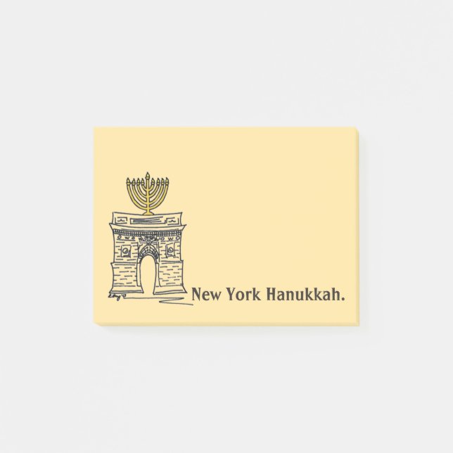 New York Hanukkah NYC Menorah Jewish Holiday Post-it Notes (Front)