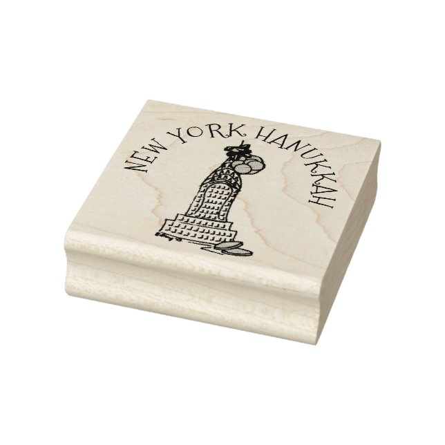 New York Hanukkah NYC Skyscraper Chanukah Gelt Rubber Stamp (Stamp)