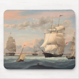 New York Harbour By Fitz Henry Lane 1852 Mouse Mat