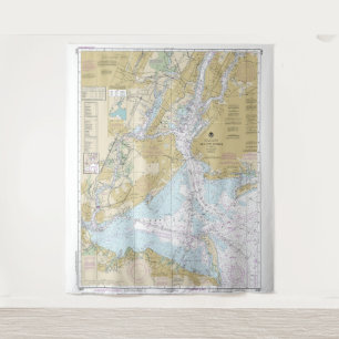 New York Harbour Nautical Chart 12327 Tapestry