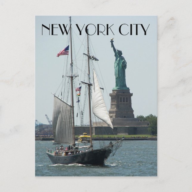New York Harbour Statue of Liberty Postcard (Front)