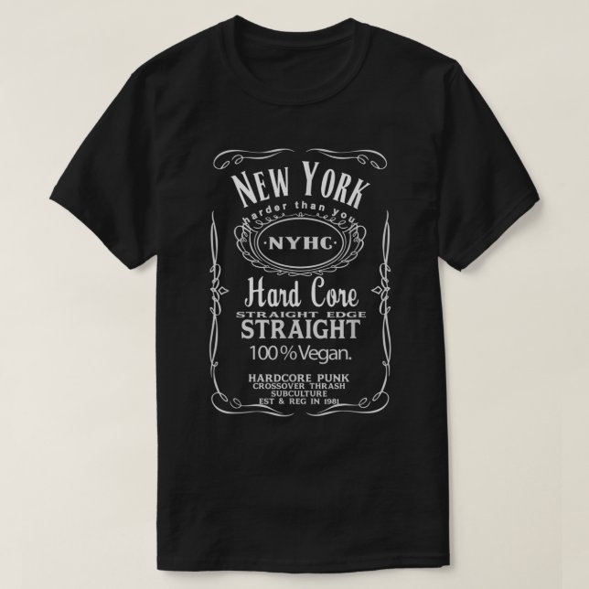 New York HARD CORE NYHC Straight Edge VEGAN 702 T-Shirt (Design Front)