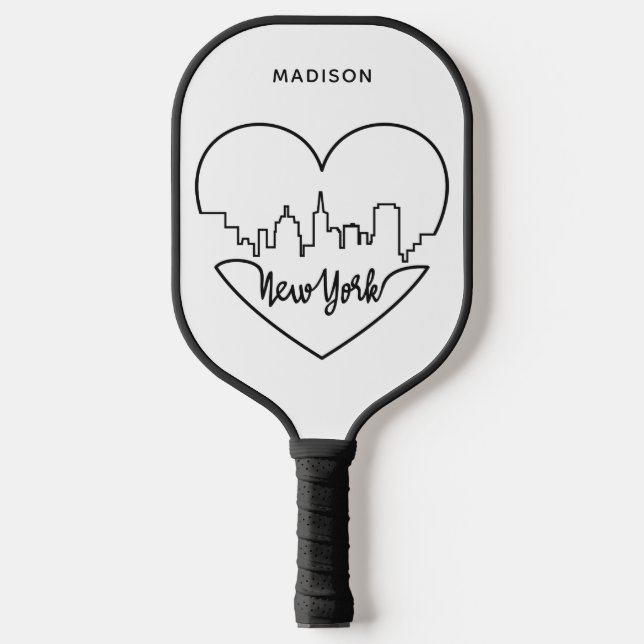 New York Heart custom name Pickleball Paddle (Front)