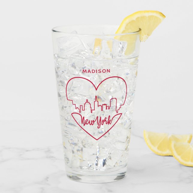 New York Heart custom name pint glass (Back Ice)