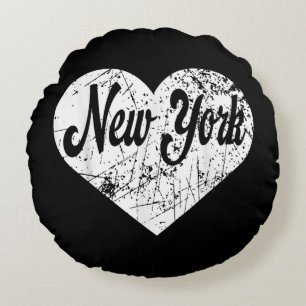 New York Heart Round Cushion