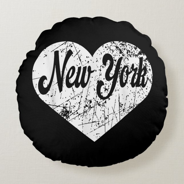 New York Heart Round Cushion (Front)