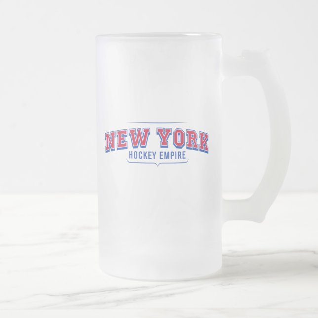 New York Hockey Empire 16 oz Frosted Glass Mug (Right)