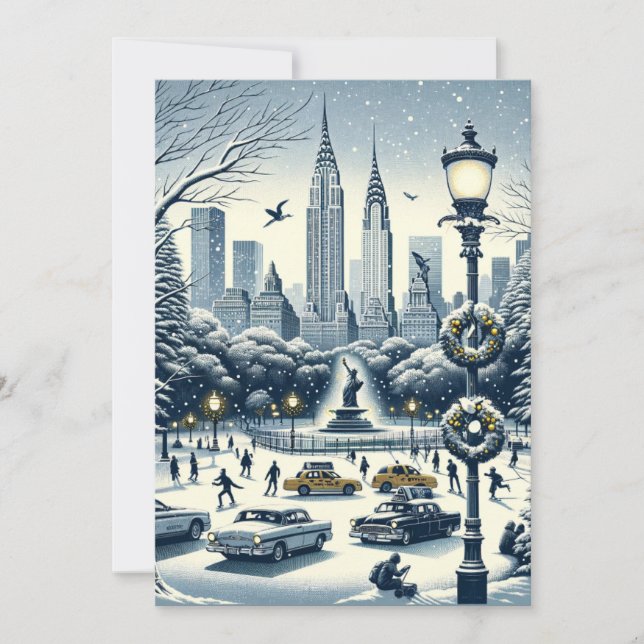 New York Holiday Elegance - Customisable Card. (Front)