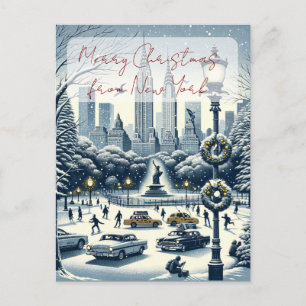 New York Holiday Elegance - Customisable Christmas Postcard