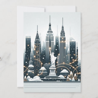 New York Holiday Elegance - Customizable Christmas Card
