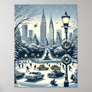 New York Holiday Elegance - Customizable Christmas Poster