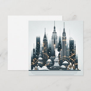 New York Holiday Elegance - Customizable Christmas Thank You Card