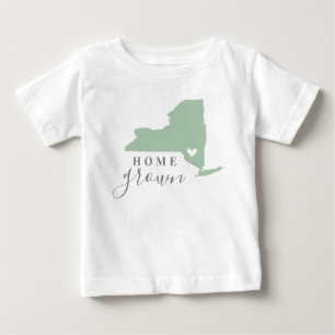 New York Home Grown   Editable Colours State Map Baby T-Shirt