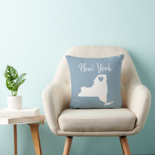 New York  Home State Map Decoration  Cushion