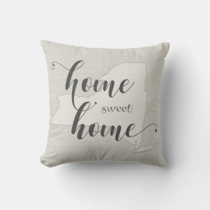 New York - Home Sweet Home burlap-look Cushion