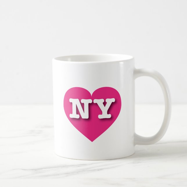 New York Hot Pink Heart - I love NY Coffee Mug (Right)