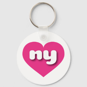 New York hot pink heart - I love ny Key Ring