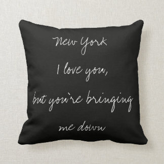New York I Love You, Black LCD Throw Pillow