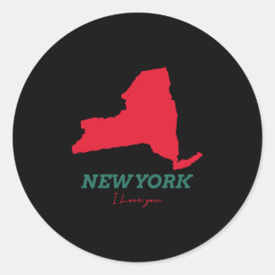 New York I Love You Classic Round Sticker