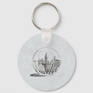 New York in a glass ball Key Ring