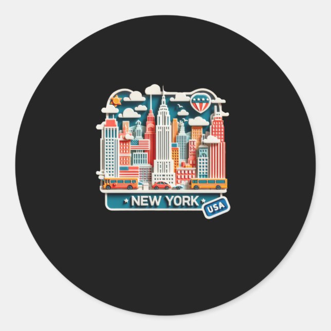 New York In Usa Sticker  (Front)