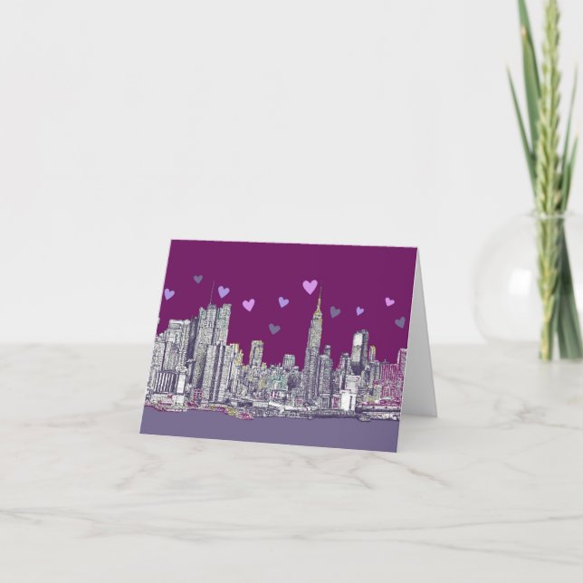New York ink purple romance Holiday Card (Front)