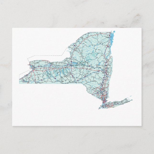 New York Interstate Map Postcard (Front)