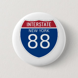New York Interstate Sign 6 Cm Round Badge