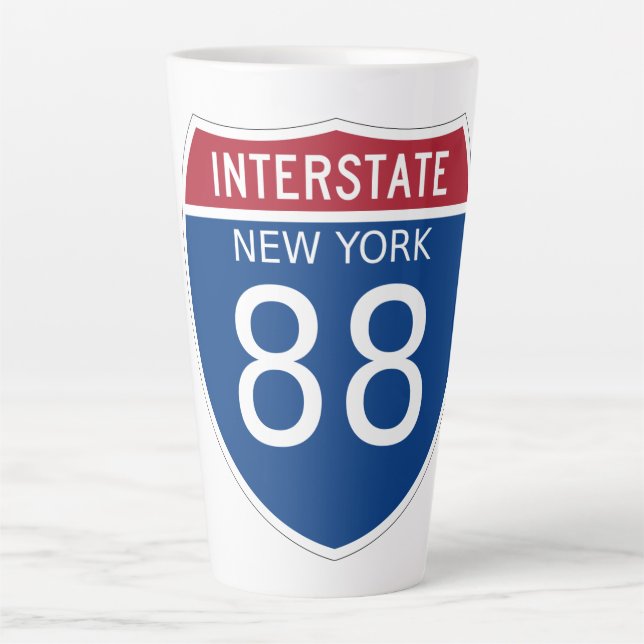 New York Interstate Sign Latte Mug (Front)