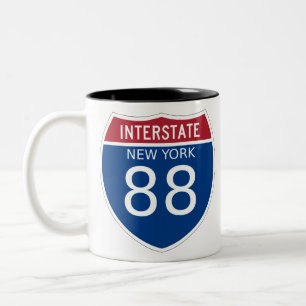 New York Interstate Sign Two-Tone Coffee Mug