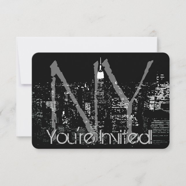New York Invitations Personalised New York RSVP (Front)