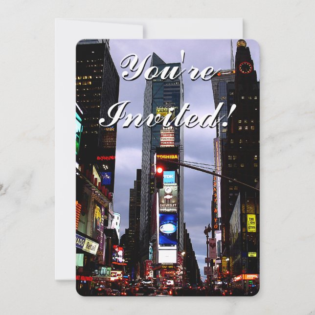 New York Invitations Personalised New York RSVP (Front)