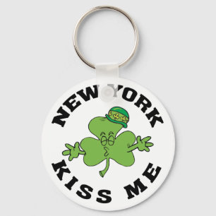 New York Irish Kiss Me Gift Key Ring