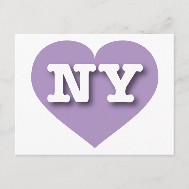 New York Lavender Heart - I love NY Postcard (Front)